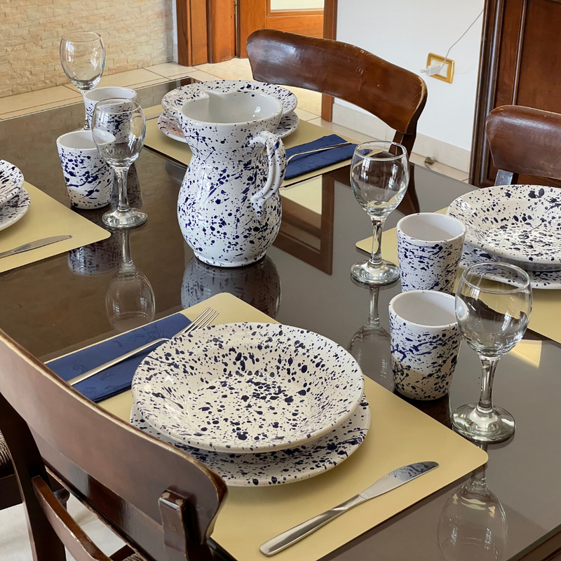 Set vino schizzato blue